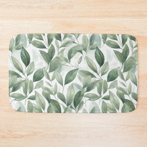 Item preview, Sage green leafy botanicals watercolor leaves painting spring theme shades of green  designed and sold by navitalidesign.