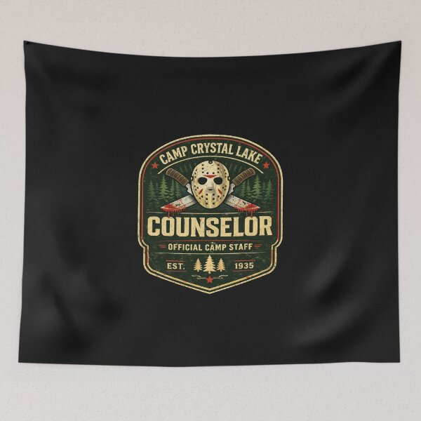 Item preview, Camp Crystal Lake Counselor Horror Camp Staff Vintage Slasher Shirt designed and sold by GhostDawgs.