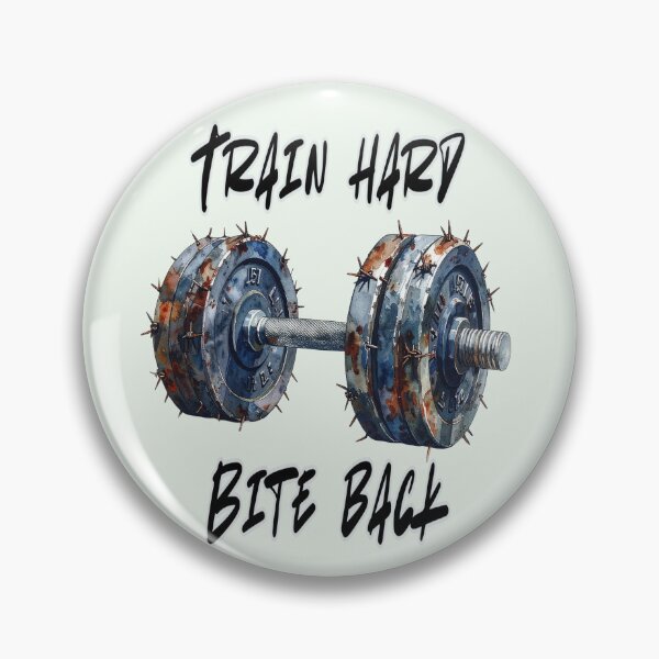 Item preview, Train hard, bite back, barbed wire barbell designed and sold by LiskoDesign.