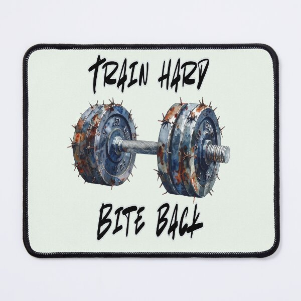 Item preview, Train hard, bite back, barbed wire barbell designed and sold by LiskoDesign.