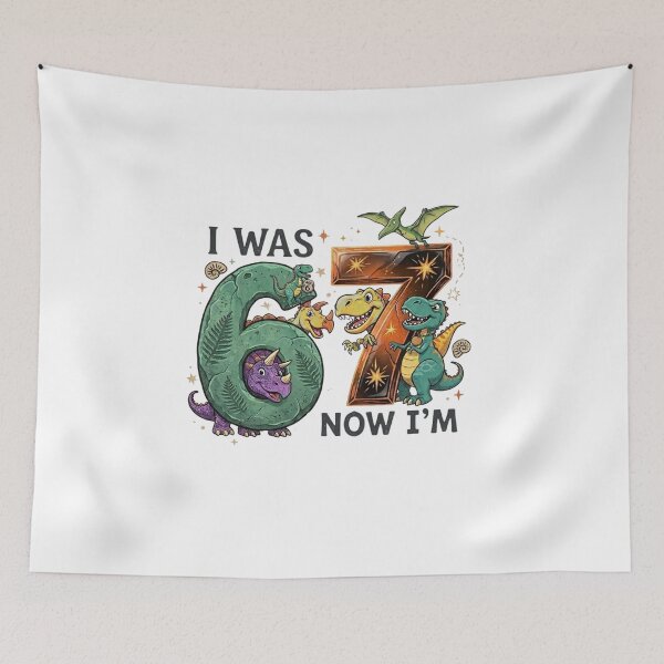 Item preview, I Was 6 Now I’m 7 Christmas Birthday Design | Funny Holiday Kids Celebration designed and sold by DoodloraStudio.