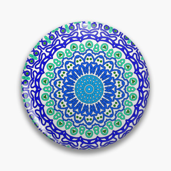 Item preview, "Radiant Cyan and Blue Mandala" designed and sold by nighttime1990.