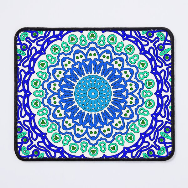Item preview, "Radiant Cyan and Blue Mandala" designed and sold by nighttime1990.