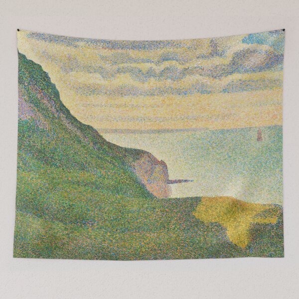 Item preview, Seascape at Port En Bessin Normandy by Georges Seurat: Coastal Pointillist Poster designed and sold by artofuniverse.