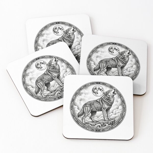 Item preview, Howling Wolf and Full Moon Emblem designed and sold by ISPEKART.