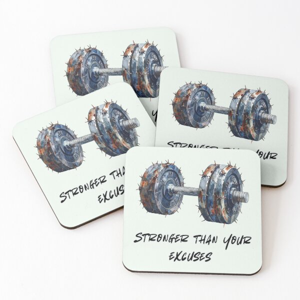 Item preview, Stronger than your excuses, barbed wire dumbbell designed and sold by LiskoDesign.