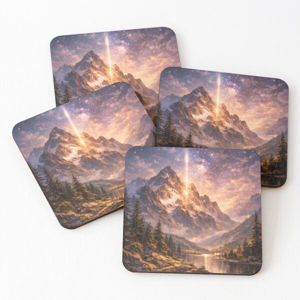 Item preview, Sacred Mountain of Light – Magical Fantasy Landscape designed and sold by DrakariArt.