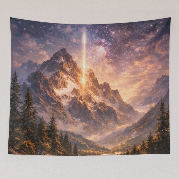 Item preview, Sacred Mountain of Light – Magical Fantasy Landscape designed and sold by DrakariArt.