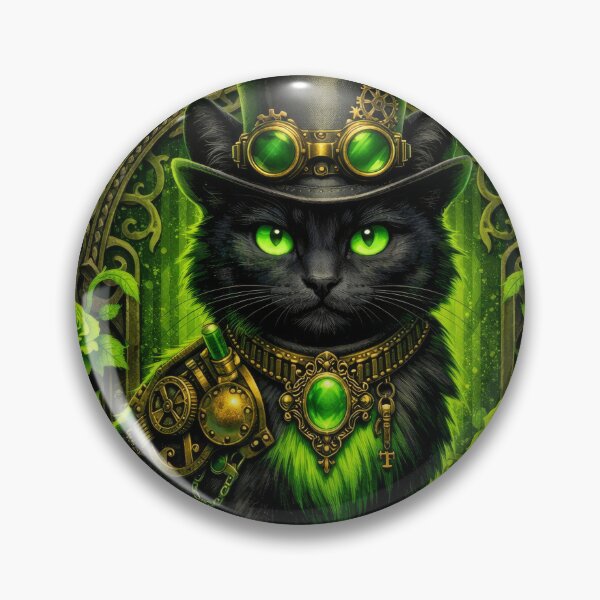Item preview, Gothic Steampunk Black Cat Moon Phase designed and sold by scicilysimonee.