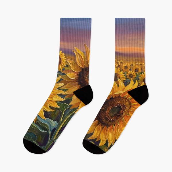 Item preview, Sunflower Field at Sunset Oil Painting designed and sold by DesignAnother.