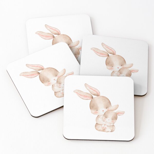Item preview, Watercolor Mother and Baby Rabbit - Adorable Spring Bunny Gift designed and sold by FuzionRaptor.
