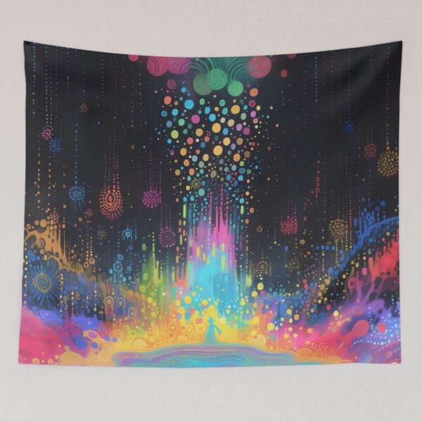 Item preview, Surreal Rainbow Waterfall Psychedelic Portal Art designed and sold by LuminousFoundry.
