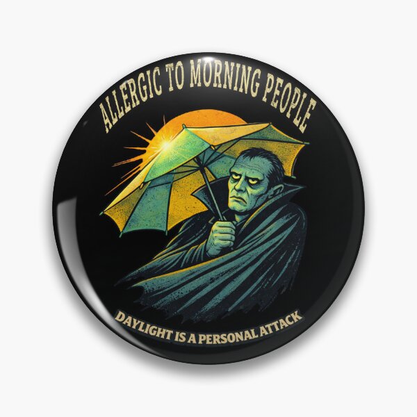 Item preview, Funny Sun-Averse Vampire Dracula Beach Umbrella Retro Sarcasm Cryptid Tee designed and sold by Mythic Ink Studio.