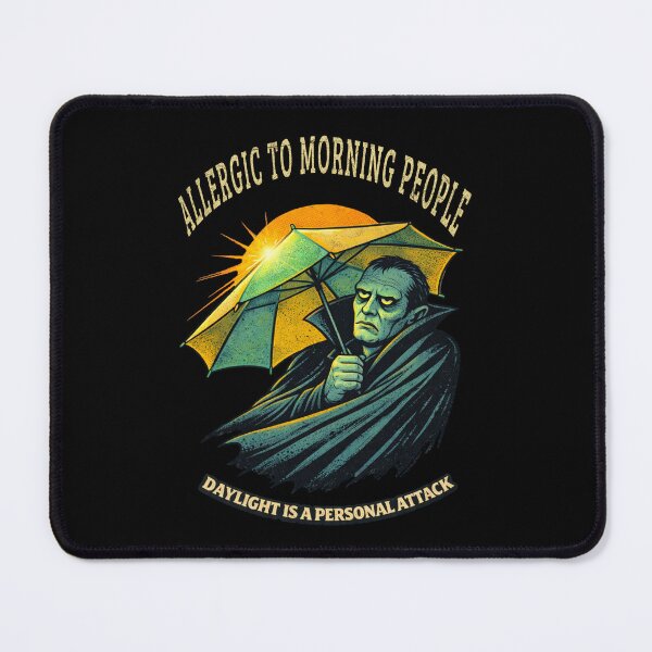 Item preview, Funny Sun-Averse Vampire Dracula Beach Umbrella Retro Sarcasm Cryptid Tee designed and sold by Mythic Ink Studio.