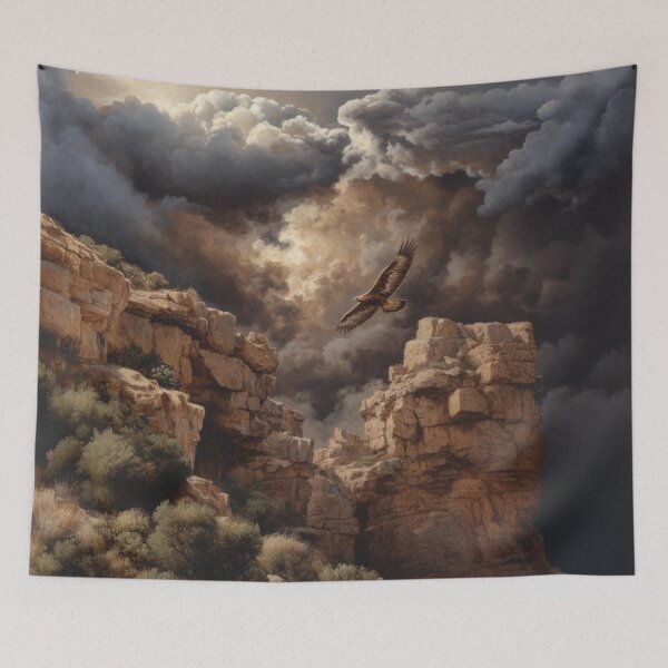 Item preview, A powerful Golden Eagle descending toward rocky cliffs, Birds in Motion designed and sold by CDC40.