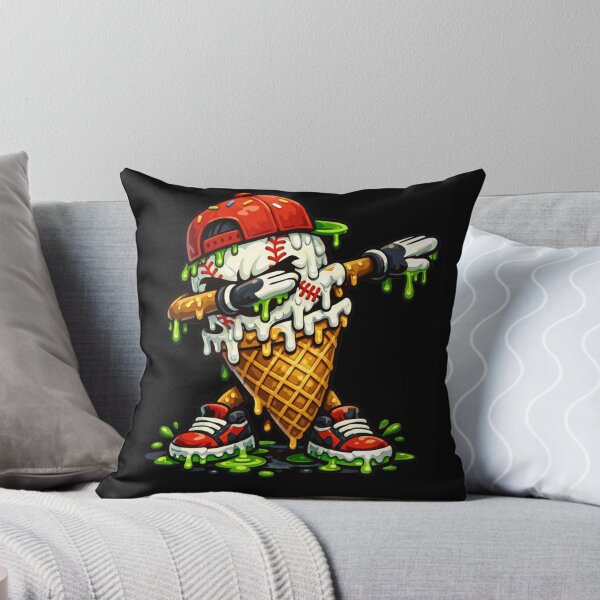 Item preview, Dabbing Baseball Ice Cream Cone Cool Dripping Mascot designed and sold by Ali-printshop.