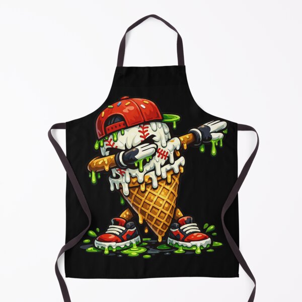 Item preview, Dabbing Baseball Ice Cream Cone Cool Dripping Mascot designed and sold by Ali-printshop.