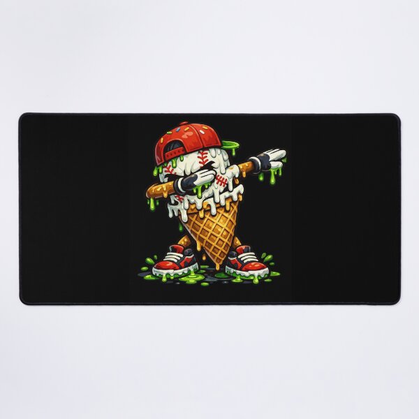 Item preview, Dabbing Baseball Ice Cream Cone Cool Dripping Mascot designed and sold by Ali-printshop.