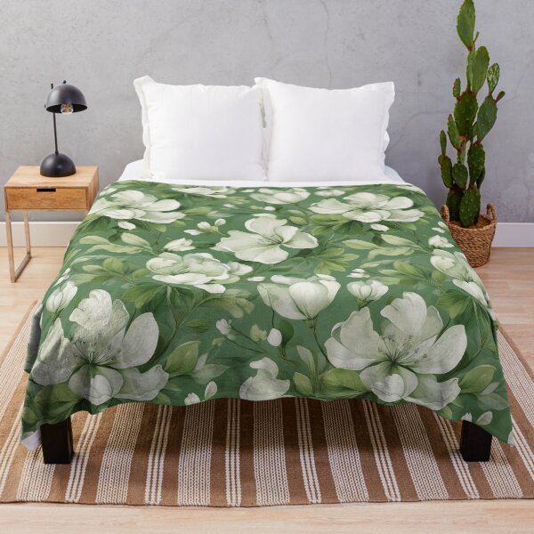 Item preview, Sage green bridal floral and leafy botanicals watercolor leaves painting spring theme shades of green designed and sold by navitalidesign.