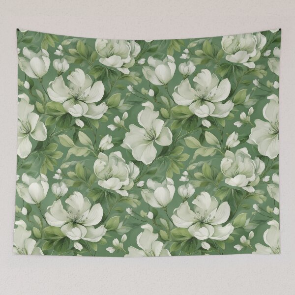 Item preview, Sage green bridal floral and leafy botanicals watercolor leaves painting spring theme shades of green  designed and sold by navitalidesign.