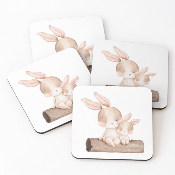 Item preview, Watercolor Mother and Baby Rabbit - Adorable Spring designed and sold by FuzionRaptor.