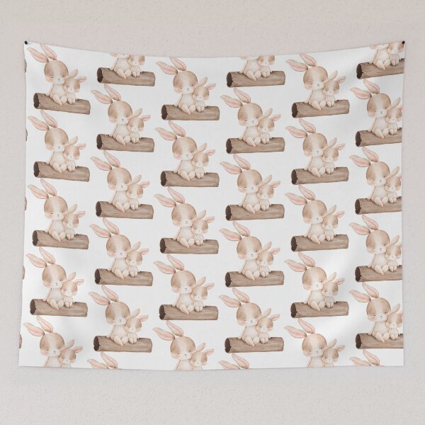 Item preview, Watercolor Mother and Baby Rabbit - Adorable Spring designed and sold by FuzionRaptor.