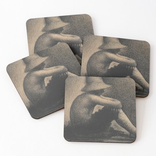 Item preview, Seated Boy With Straw Hat by Georges Seurat: Meditative Figurative Poster designed and sold by artofuniverse.