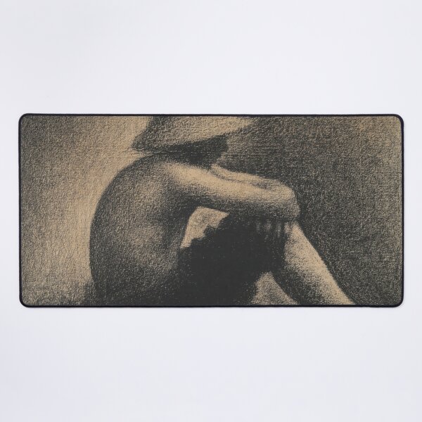 Item preview, Seated Boy With Straw Hat by Georges Seurat: Meditative Figurative Poster designed and sold by artofuniverse.