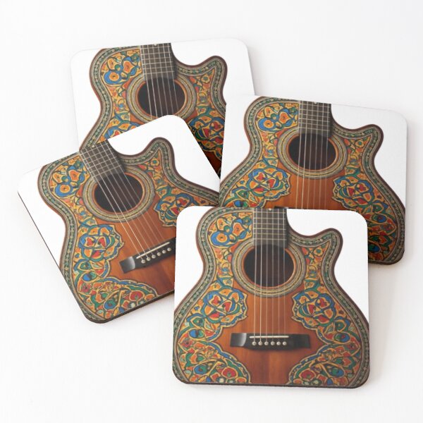 Item preview, Boho Acoustic Guitar With Moroccan Floral Art designed and sold by Hafcishop.