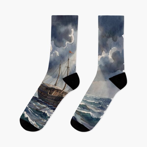 Item preview, Mystic Moonlight Voyage: Vintage Ship in Stormy Waters designed and sold by Serene Strokes Art.