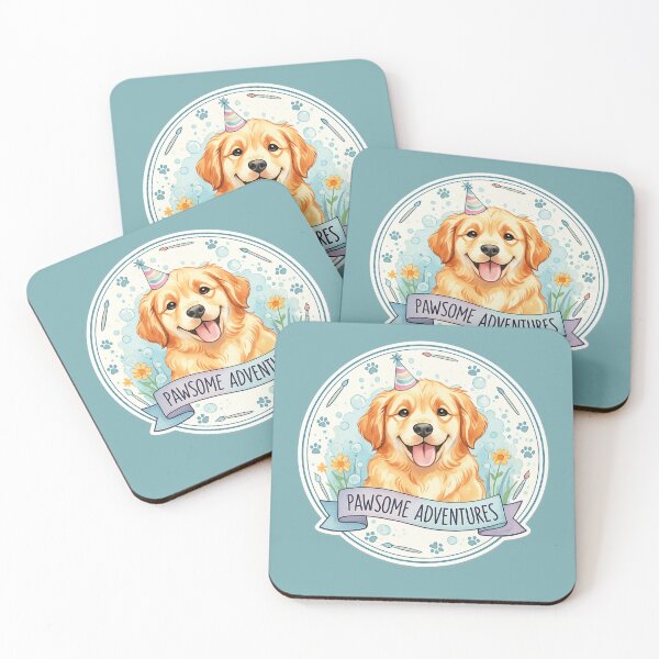 Item preview, Pawsome Adventures Cute Golden Retriever Cartoon Sticker designed and sold by Nusha Creations.
