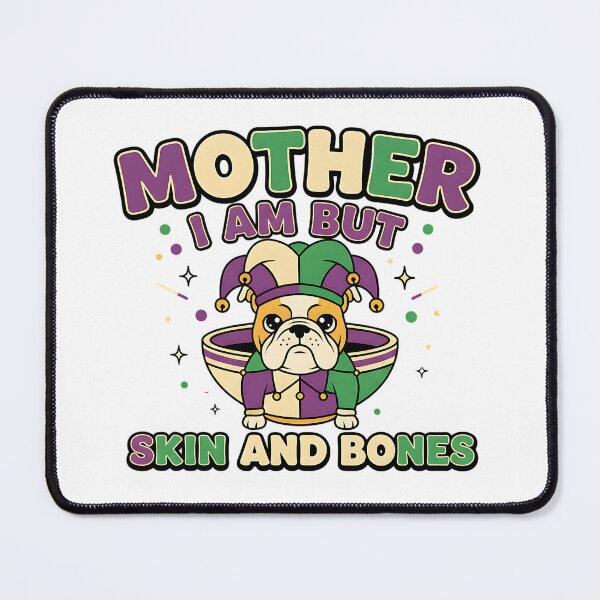 Item preview, bulldog skin and bones carnival humor design designed and sold by ArtDesignTp.