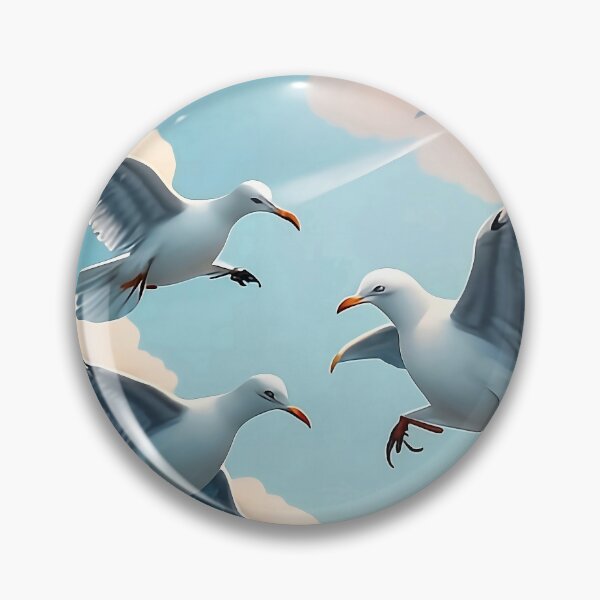 Item preview, Soaring High: Seagulls in the Pastel Sky designed and sold by Serene Strokes Art.