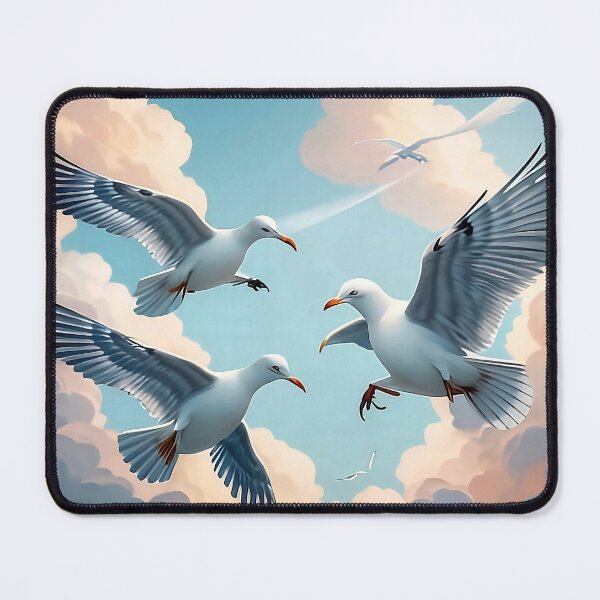 Item preview, Soaring High: Seagulls in the Pastel Sky designed and sold by Serene Strokes Art.