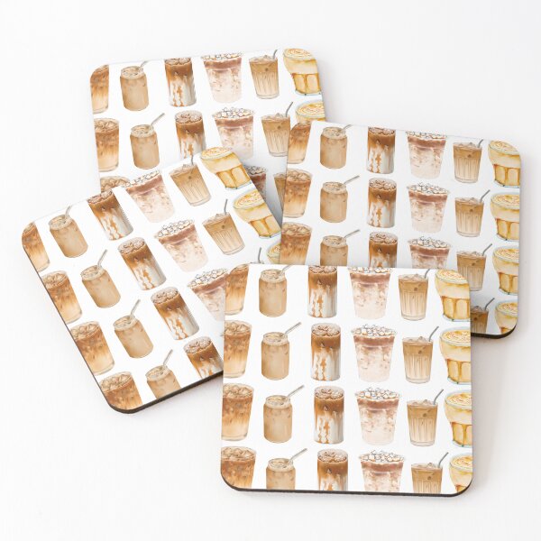Item preview, Iced Coffee Drinks Pattern Aesthetic Beverage Illustration designed and sold by Cutethings3.