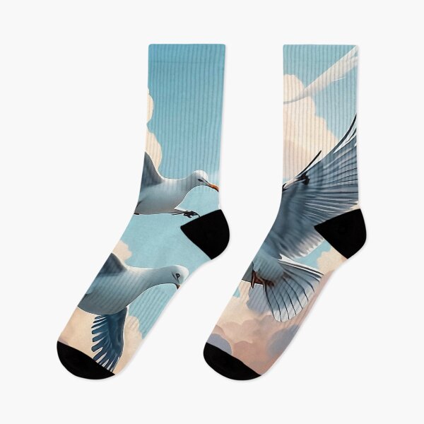 Item preview, Soaring High: Seagulls in the Pastel Sky designed and sold by Serene Strokes Art.