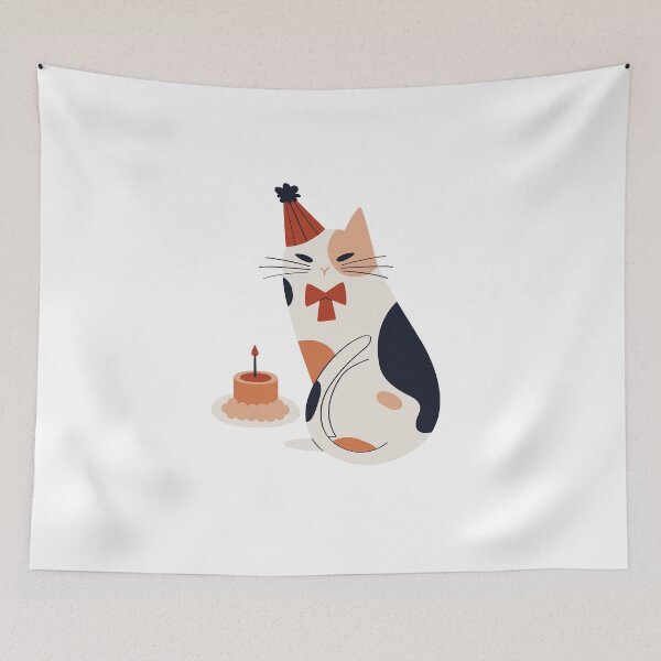 Item preview, Calico birthday cat designed and sold by Magole Art.