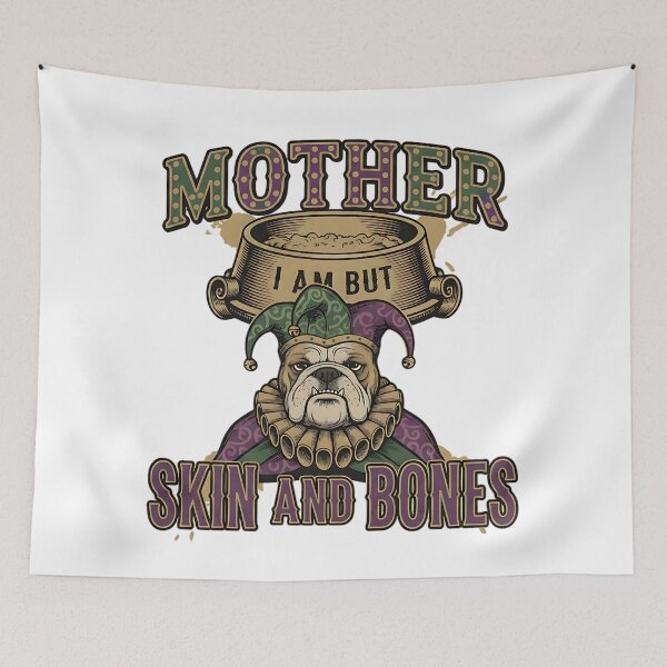 Item preview, funny bulldog skin and bones mardi gras art designed and sold by ArtDesignTp.