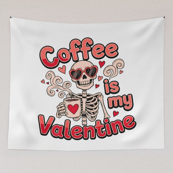 Item preview, caffeine is my valentine funny coffee art designed and sold by ArtDesignTp.