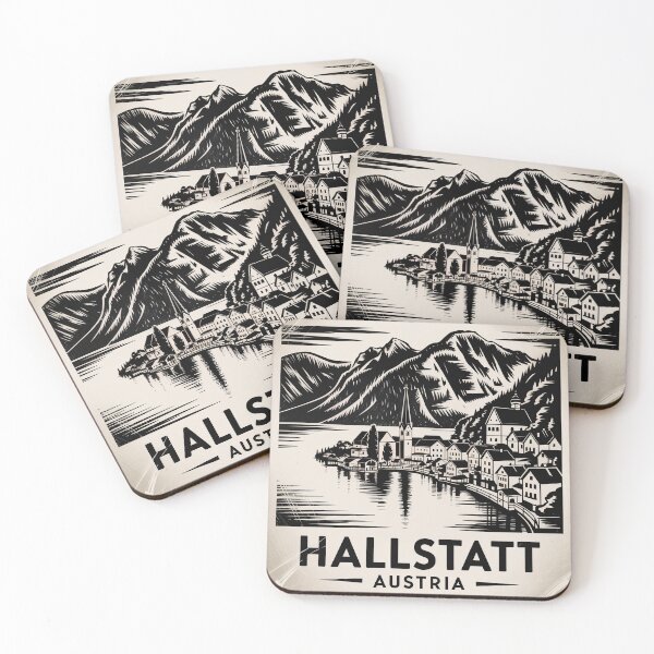 Item preview, Hallstatt Austria Vintage Poster - Alpine Village Retro Wall Art designed and sold by pod24.