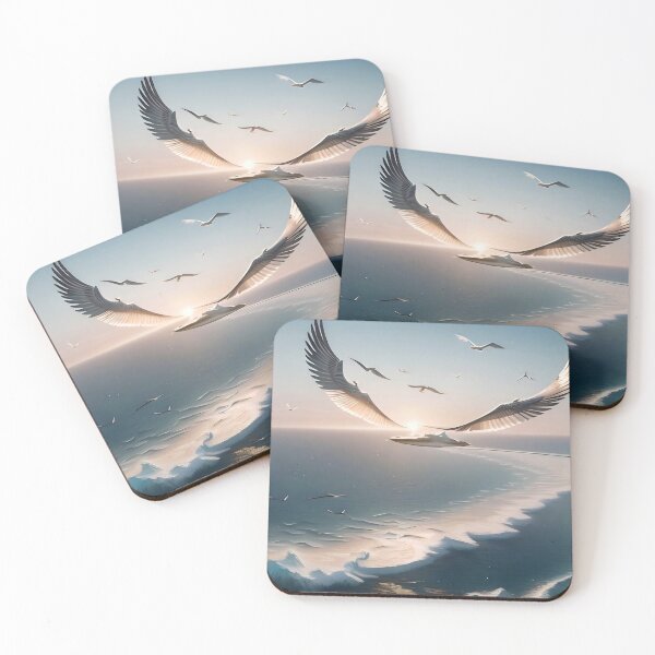 Item preview, Ocean Wings: Viaje marítimo futurista al atardecer designed and sold by Serene Strokes Art.