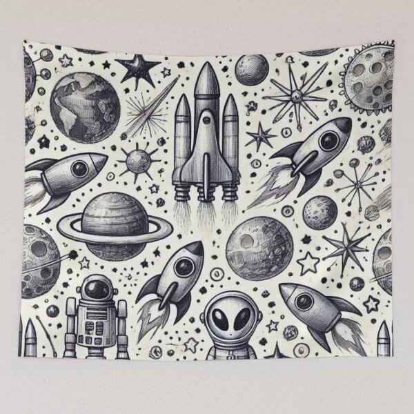 Item preview, space themed pattern designed and sold by TEEJAMBOREE.