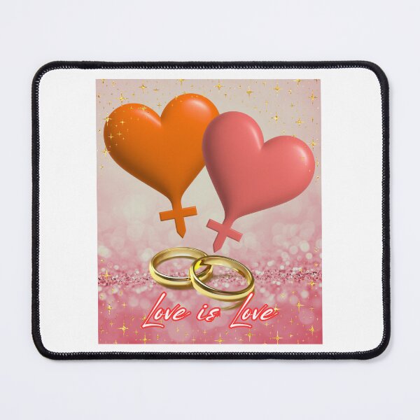 Item preview, Love Is Love – Romantic Lesbian Couple Heart Rings designed and sold by PhoenixbyGEDA.