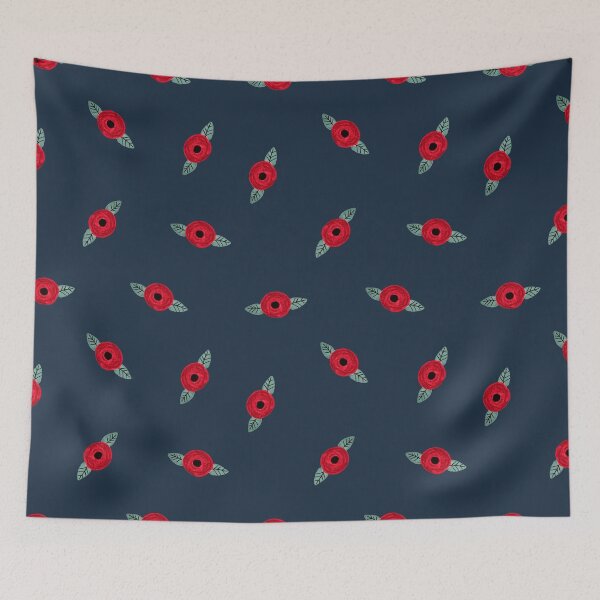 Item preview, Hand Drawn Roses on Navy designed and sold by Road Home Quilting.