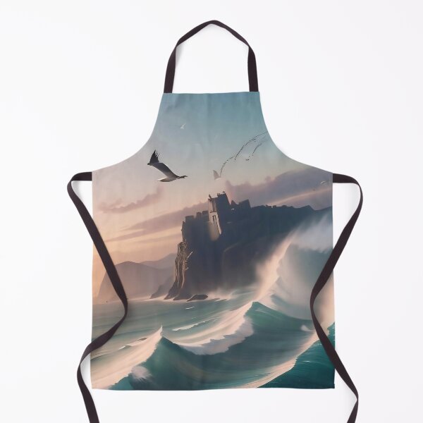 Item preview, Castle of the Tides: Fortress Above the Crashing Waves designed and sold by Serene Strokes Art.