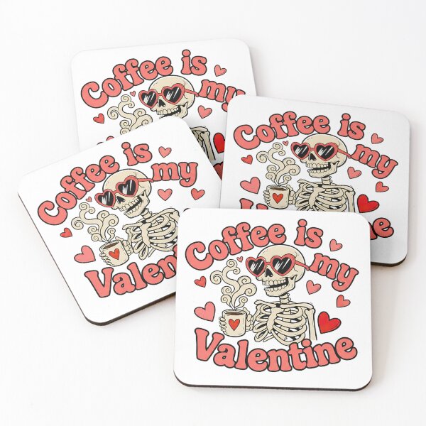 Item preview, coffee is my valentine funny caffeine lover art designed and sold by ArtDesignTp.
