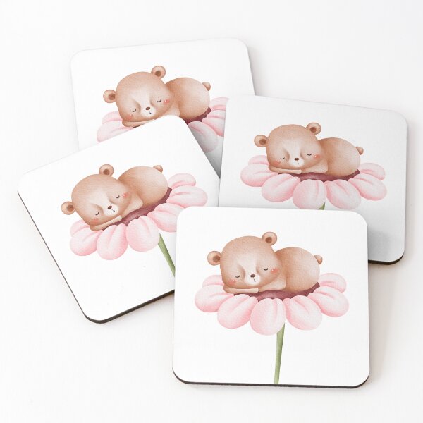 Item preview, Watercolor Teddy Bear Flower - Adorable Spring Vibe designed and sold by FuzionRaptor.
