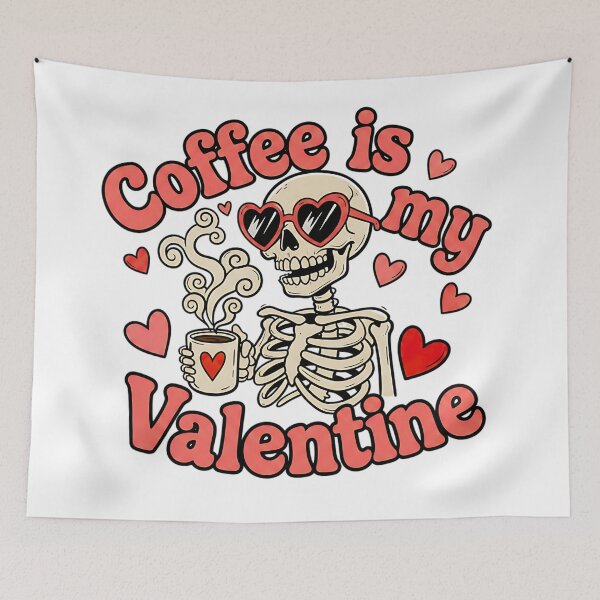Item preview, coffee is my valentine funny caffeine lover art designed and sold by ArtDesignTp.