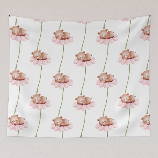 Item preview, Watercolor Teddy Bear Flower - Adorable Spring Vibe designed and sold by FuzionRaptor.