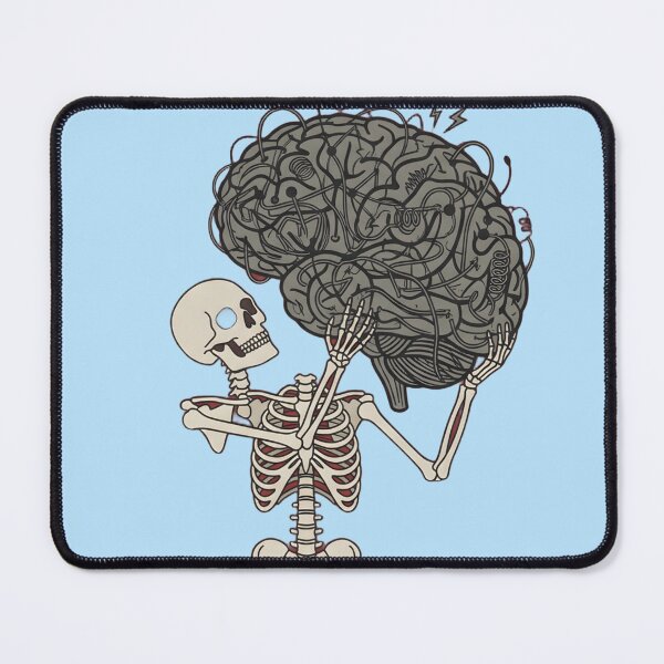 Item preview, Skeleton Holding Tangled Brain – Dark Anatomy Art | Overthinking Mental Health Gothic Design designed and sold by Raw Tigers.